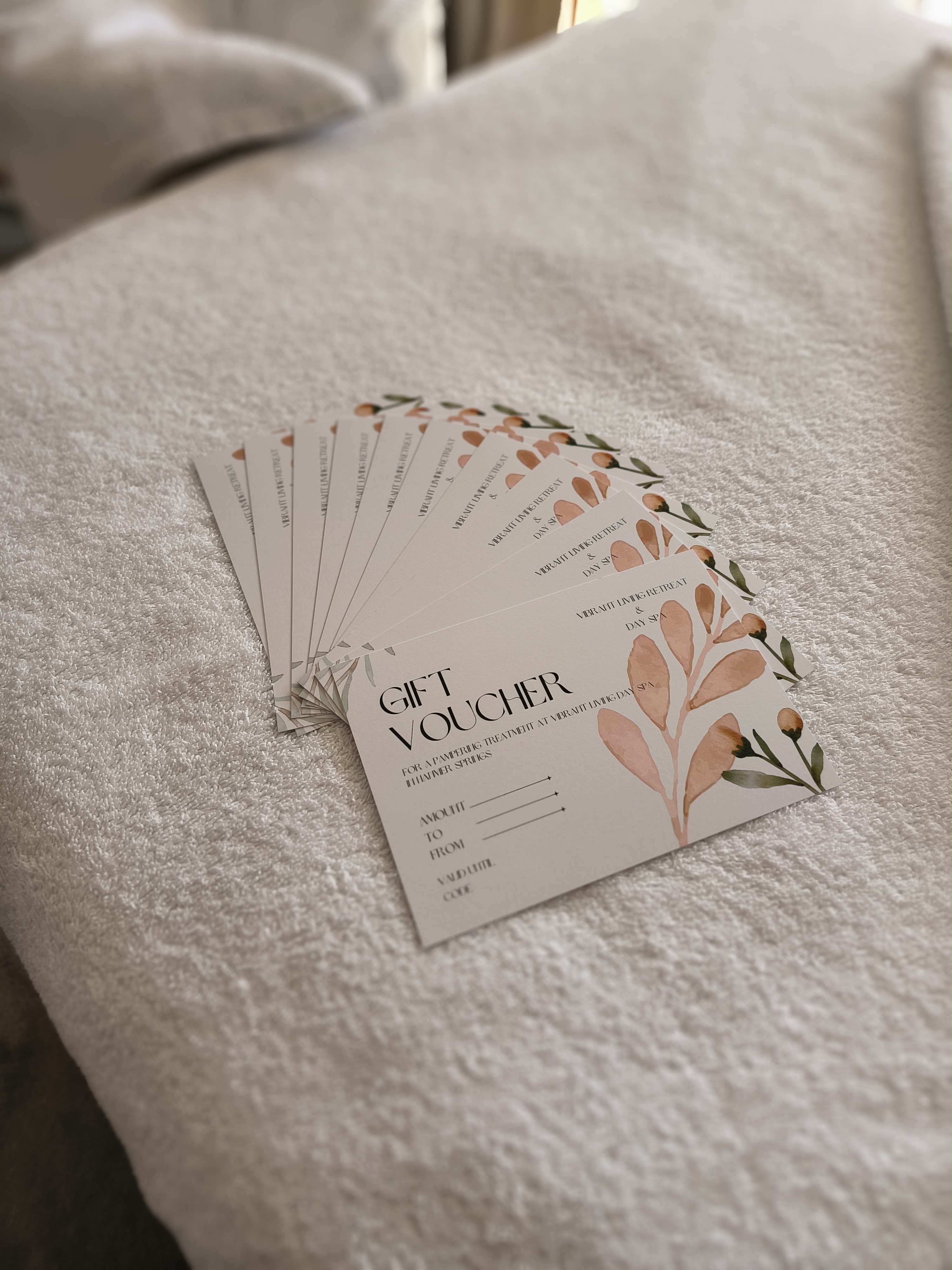 Custom Gift Vouchers at Vibrant Living Day Spa