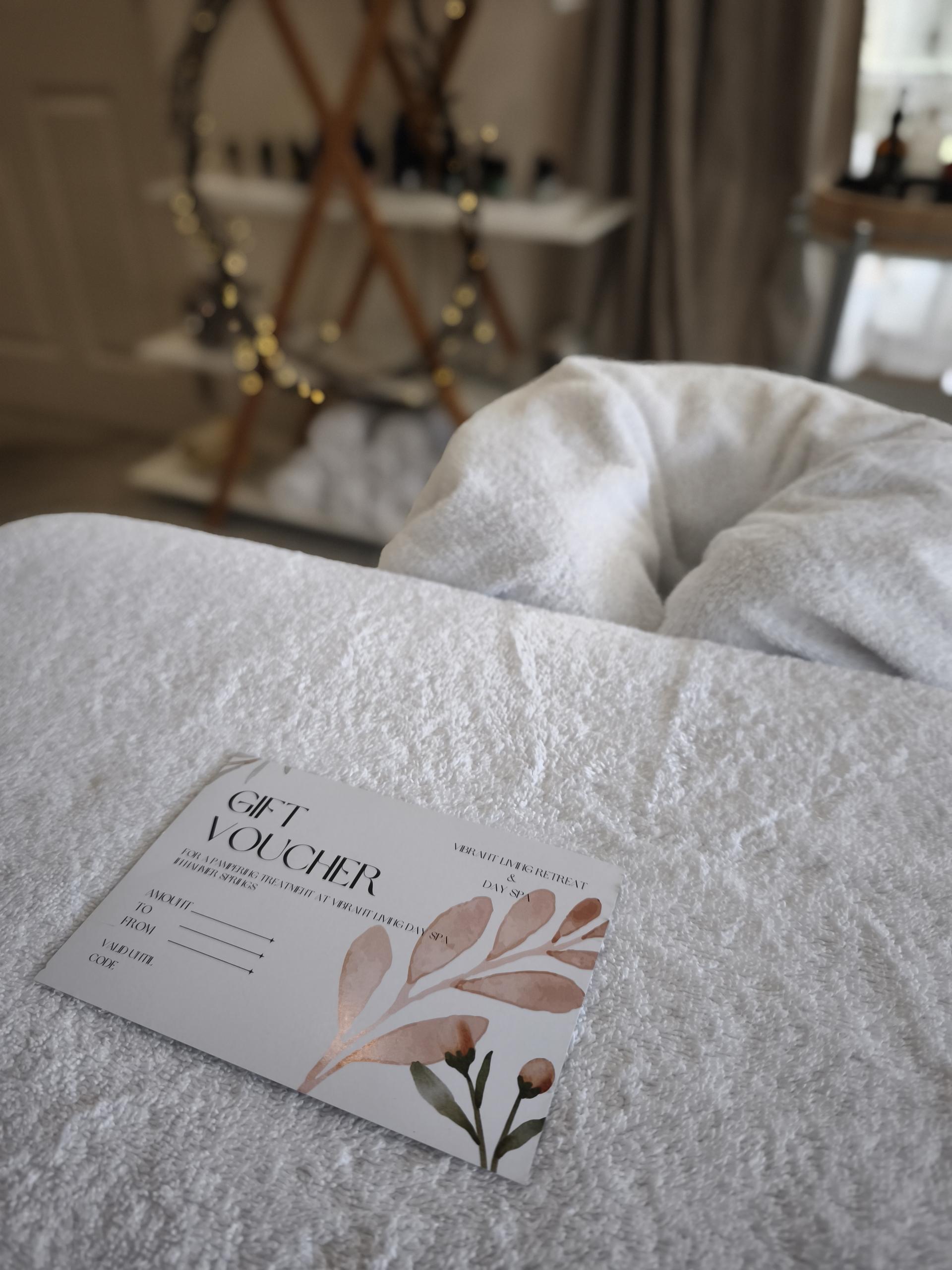 Gift vouchers for Vibrant Living Day Spa